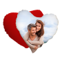 Federa Cuscino Cuore Bianca in Poliestere con Retro Rosso